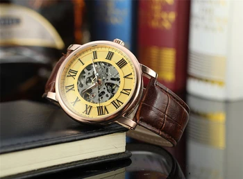  Новите Часовници С виртуален скелет Forsining, Прозрачни Часовник С Римски Номер, Мъжки Луксозни Маркови Мъжки Механични часовници, Ръчни Часовници В Стил steampunk