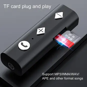  Аудиопередатчик Bluetooth-съвместими 5.0 Подкрепа TF карта ABS 3,5 мм Скоба за Яката Безжичен Адаптер Конвертор Слушалки